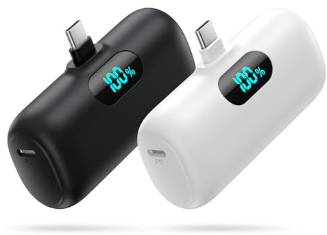 [2-Pack]Portable Charger for iPhone 17/16/15,Mini Power Bank 5000mAh PD USB C Portable Phone Charger,Travel Essential Battery Pack for iPhone 17/17 Air/16/16 pro/15/15 pro Max/Android/Samsung/Moto/LG