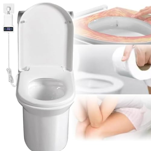 Beheizter WC-Sitz mit einstellbarer Temperatur und Scharnieren für einfache Installation und Energieeinsparung