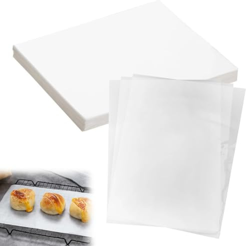 100 Hojas de Papel Encerado para Alimentos,33cm×23cm,Resistente al Aceite | Papel Antigrasa,Papels Mantequilla,Hojas de Papels de Pan Blanco para Hamburguesas,Barbacoas,Hornear,Queso,Sándwiches