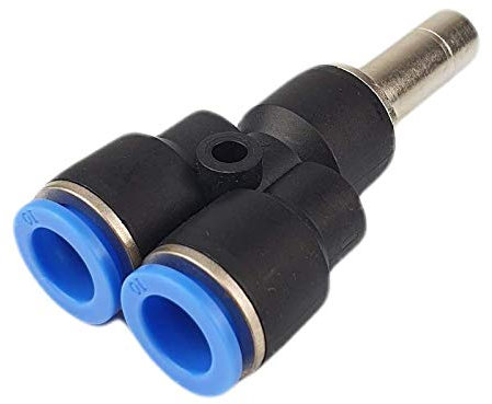Pneumatik Y-Steckverbinder mit Stecker - Steckanschluss für Luft & Wasser - Schnellsteckverbinder - Push In Fitting (4mm)