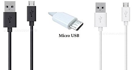 Just Accessories® Micro USB Charger Charging Power Lead Compatible for Samsung Galaxy A3 2015 A3 2016 1M Metre 100CM Black