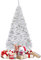 COSTWAY 150 cm Árbol de Navidad Artificial, Arbol de Navidad Blanco con Base Metálica, Árbol Artificial de PVC con 350 Ramas, Decoración Navideña para Interiores Fácil de Montar