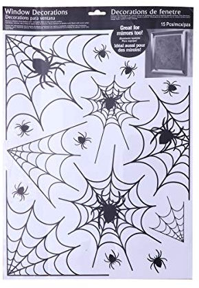 BESTOYARD Halloween Spinnennetz Fenster Aufkleber für Zimmer Bar Verein (Schwarz)