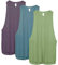 icyzone Damen Sport Tank Top Locker - Yoga Fitness Shirt Atmungsaktive Laufshirt Sport Gym Oberteile, 3er Pack (S, Sweet PEA/Lake Blue/Plum Purple)