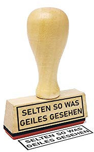 Stemplino® Textstempel - selten so was Geiles gesehen - 50mm x 15mm Holzstempel mit Text Bürostempel Firmenstempel Stempel Büro Text Stempel