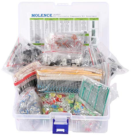 Molence DIY Elektronik Komponenten Kit Sortiment Widerstände 1818PCS LED Triode Kondensatoren Dioden PCB Potentiometer Variabler Widerstand Stabilivolt für Arduino UNO MEGA2560 Raspberry Pi MCU