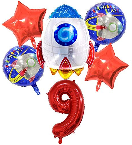 DIWULI Weltraum Geburtstag 9 Jahre Ballon Set - Luftballons