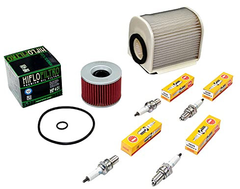 Wartungspaket Luftfilter + Ölfilter + Zündkerzen für Yamaha XJR 1200 XJR 1300 XJR1200 XJR1300 Baujahr 1995-2006