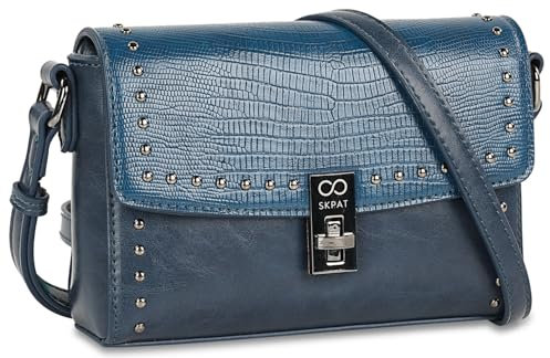SKPAT - Bolso Bandolera Mujer Versátil para Diario y Viajes Estilo Casual Urbano Práctico Compacto Moda Bolsos De Mujer Bandolera. Bolso Azul Mujer
