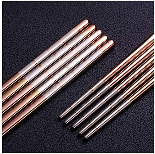 LIANGJUANG bacchette giapponesi bacchette sushi bacchette sushi bambini Set di 10 paia di bacchette in metallo, bacchette cinesi riutilizzabili per riso, spaghetti di riso antiscivolo, stoviglie termo