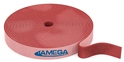 JAMEGA – 10m Klett Kabelbinder Rolle – 15mm Breit Frei zuschneidbar wiederverwendbare Klettkabelbinder auf Rolle | Klettband Klettbandrolle Klettverschluss Kabelorganizer Kabelmanagement - Rot