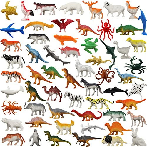 DOITEM Mini Vinyl Kunststoff Tierfiguren Spielzeug Set, realistische Figur Badezimmer Geschenk für Kind pädagogische Kinder Party