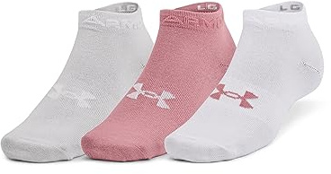 Under Armour Unisex Low Socks Unisex Ua Essential Low Cut Socks 3-Pack, Pink Elixir, 1365745-697, MD