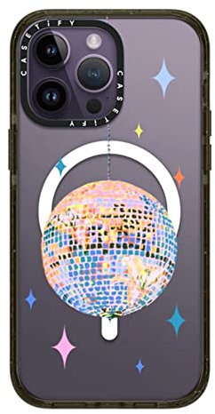 CASETiFY Impact Schutzhülle für iPhone 14 Pro Max [4X Falltest in Militärqualität, 2,5 m Fallschutz, kompatibel mit Magsafe] – Disco – Glänzendes Schwarz