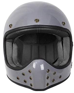 BY CITY Motorradhelm The Rock Unisex | Integralhelm aus Faser | Doppelring-Befestigungssystem und Belüftungsöffnungen | herausnehmbares und waschbares Innenfutter | Klassischer oder Retro-Stil