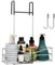 Belle Vous Stainless Steel Hanging Shower Caddy - Over The Door Rustproof Shelf Organiser with 2 Hooks - No Drilling Required - Bathroom Basket Rack for Shampoo, Towels, Sponge, Razors & More