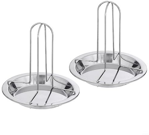 HpLive 2 Stück Hähnchenbräter, Antihaft Hähnchengriller aus Edelstahl, mit Abtropfschale, zerlegbarer Vertikal Huhn Halter für Backofen oder Grill