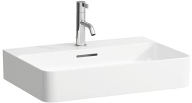 LAUFEN VAL Waschtisch, unterbaufähig, 3 Hahnlöcher, ohne Überlauf, 600x420, H810283A001581, Farbe: Weiß mit LCC Active