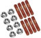 M8 1,25 Turbo-Gewindebolzen-Set, 8 Mm Metall-Gewindestangenbolzen, 8 Stück, Hochdruckbeständig, Auspuffkrümmer-Stehbolzen, Muttern-Hardware