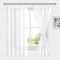 DWCN Voile Vorhänge mit Kräuselband Leinenoptik 2 Stücke Halbtransparent Vorhänge für Wohnzimmer,Durchsichtige Gardinen,Weiß,175x140cm (Höhe x Breite)