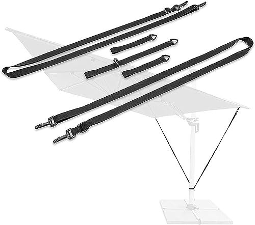 Cantilever Parasol Wind Straps,Umbrella Wind Stabilizer Straps,Fixed Strap for Large Outdoor Umbrella,Weatherproof Adjustable Fixed Band Suitable for Most Umbrella Patio qzjijosen