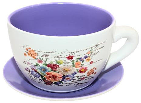 Dekohelden24 Blumentopf, Pflanztasse, Pflanzkübel, Pflanzgefäß, Übertopf aus Keramik bunt L/B/H 28 x24 x14 cm