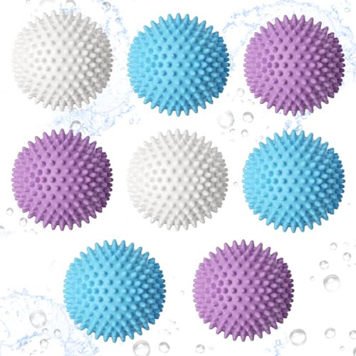 Lot de 8 Boule de Sèche-Linge pour Machine à Laver, Boule de Lavage pour Machine à Laver, Boules de Sèche-linge, Balle de lavage Machine a Laver Réutilisable Pour le Nettoyage du Linge Domestique