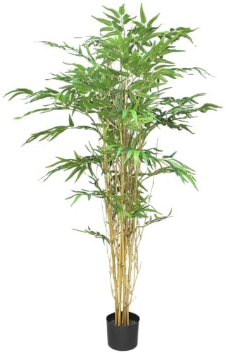 mucplants künstlicher Bambusa Panda Baum im Topf Bambus Schirmbambus Fargesia murielae Panda Kunstbaum Kunstpflanze Bambusstrauch (150 cm)