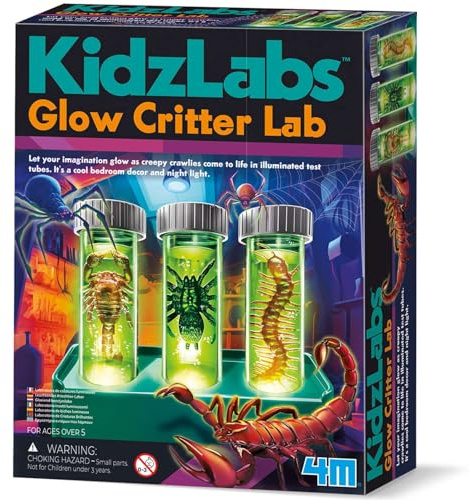 KidzLabs Glow Critter Lab, gruselige Krabbeltiere Werden zum Leben, beleuchtete Reagenzgläser, Wissenschaftsprojekt und Nachtlicht für Kinder ab 5 Jahren