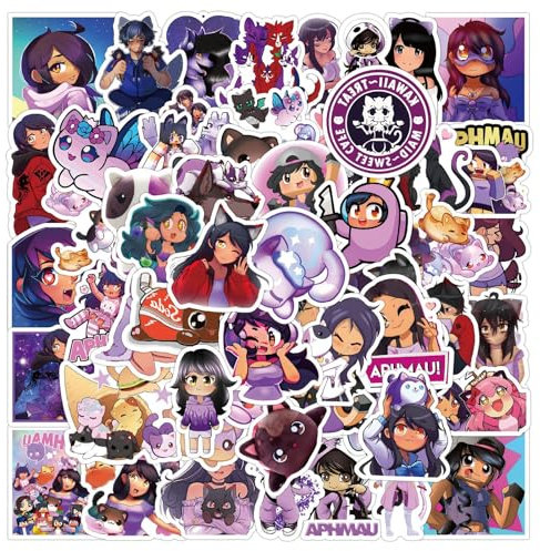 50 Stück für Aphmau Aufkleber Auto Laptop Telefon Gitarre Skateboard Motorrad Fahrrad Aphmau Stickers Set Vinyl Wasserdicht Aesthetic Aufkleber für Jugendliche Kinder Erwachsene