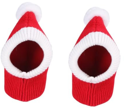 Sosoport 2stücke Weihnachtliches Haustier-Haarschmuck Verstellbare Hundemütze Rot Für Festliche Anlässe Und Fotoshootings Einfach Zu Tragen Perfektes Weihnachtszubehör Für Hunde Und