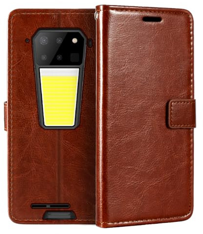 Housse Portefeuille en Cuir pour Unihertz 8849 Tank 3 Pro - Marron | 6.79 Housse flip magnétique style affaires avec fentes pour cartes, cadre photo et portefeuille caché