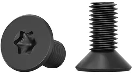 Drenky Senkkopfschrauben Torx Schwarz, 20 Stück M6 x 16mm Edelstahl A2 V2A Maschinenschrauben Standard Quincunx Schraube mit Abgesenktem Kopf Vollgewindeschrauben für Maschinenausrüstung und Wohnmöbel