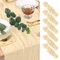 AUAUY Seihtuch Tischläufer, 6 Stück Beige Käsetuch Tischläufer, Boho Gaze Käsetuch Tischläufer Rustikaler Durchsichtiger Läufer, Tischdecke für Boho Hochzeit Dekoration Geburtstagsparty 90x300 cm