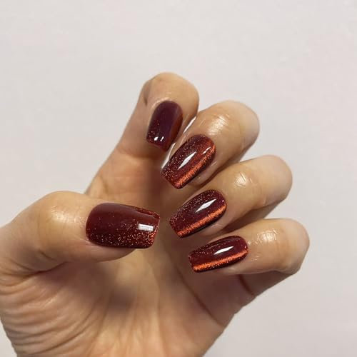 Press-On Nails 10PC, Medium Coffin Handmade False Nails, Reusable Healthy Nails Salon UK (Medium Coffin, XS)