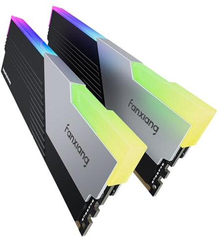 Fanxiang DDR5 RAM 48GB (2x24GB) - RGB 7200MHz CL34, Overclocking Gaming Intel XMP 3.0 / AMD Expo, Compatible Computer Desktop Memory - Black