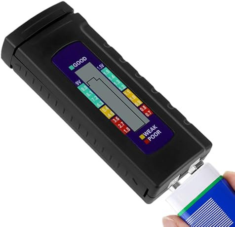 Sirseon Tester per Batterie Portatile - Controllo Preciso del Display LCD per Batterie a Secco da 1,5 V e Bottone - Tester di Durata Domestica