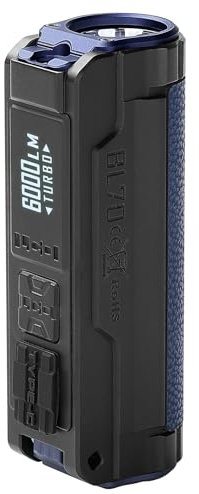 IMALENT BL70 Puissante lampe torche EDC 6000lumens avec lumière rouge, CREE XHP70.2 LED, petite lampe de poche tactique avec grand écran OLED pour le camping et la police sur le terrain