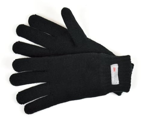 A2Z Mens Gloves Thermal Warm Winter Thinsulate Knitted Gloves Full Fingers Fuzzy Stretchy Snow Knit Mittens Men Walking Riding Driving Warm Gloves One Size Fits All