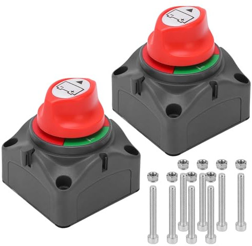 Interrupteur De Batterie: 2 Pièces Interrupteur Imperméable Pour Batterie, Coupe-Batterie Pour Voiture, Camion, Bateau, Yacht, Camping-Car, Moto (Noir)