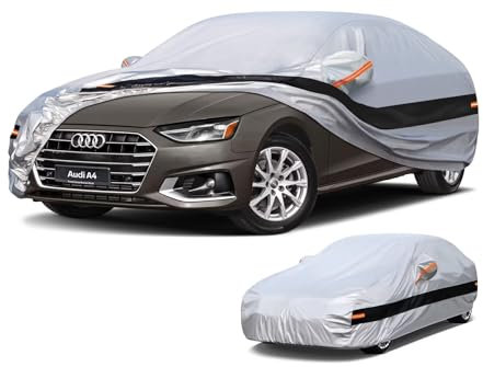 Holthly Autoabdeckung Passend für Audi A4 S4 RS4 Limousine Cabrio B7 B8 B9 (2007-2025) Vollgarage Auto Abdeckplane 100% Wasserdicht Autoplane Outdoor Autogarage Wasser und Staubschutz, UV Schutz