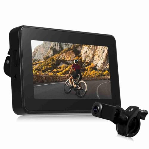Rear View Camera, 4.3''HD 1080P Bike Mirror, 5000mAh Rechargeable Battery, Bike Mirror Camera for, Mountain, Road Bike