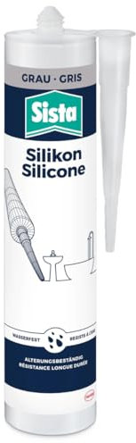 Sanitär Silikon Grau für Innen und Außen Bad und Küche - Schimmel und Pilzschutz- UV- Beständig gegen Reinigungsmittel - dauerhafte Elastizität - Im Cavaranbereich geeignet (12 x 280ml) (1 x 280ml)