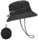 lifwimner Sonnenhut Damen Herren, Bucket Fischerhut Sommerhut mit Kinnriemen Mesh Wasserdicht Anglerhut Boonie Hat Schnell Trocknende Packable für Outdoor Sommer Camping(Schwarz)