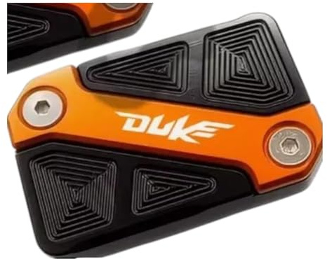 MotoForge Dynamics CNC Aluminium Brake Fluid Reservoir Cap for K‑T‑M Duke & RC – Orange/Black Cover, Complete with Screws & Allen Key, Compatible with RC390 RC200 RC125, Precision Fit, Easy Upgrade