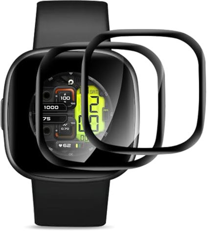 Cable Leader 2 Stück Schutzfolie für Panzerglas für Fitbit Versa 2/Versa 4, Anti-Fingerprint für Fitbit Versa 2 Schutzglas, Kratzfest Wasserdicht HD-Klar Fitbit Versa 4 Panzer Schutz Glas
