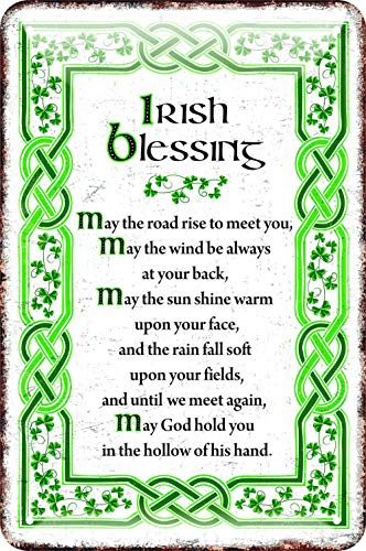 Irish Blessing Metal Sign Celtic Knot Design Wall Plaque Irish Decor 12x8