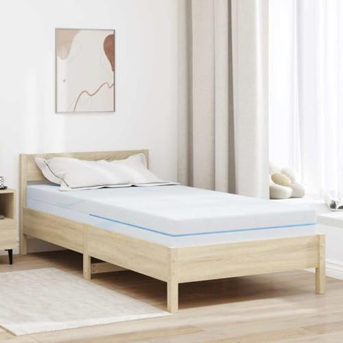 vidaXL Foam Mattress 100 x 200 cm, 7 Zones, White, Medium Firm, Modern. Ideal for Your Bedroom, Jacquard Polyester Fabric, with a Soft Touch Finish. Rectangular Format Which Helps