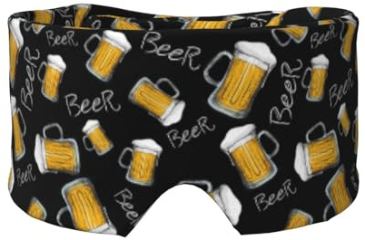 Beer Mug Pattern, Full Eye Covers Light Blocking Eye Mask Sleep Eye and Ear Muffs