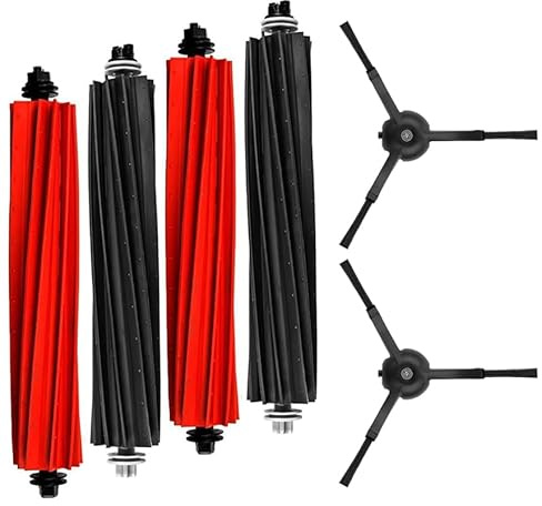 Ersatzteile Zubehör, Trennbare Rubber DuoRoller-Bürste für roborock S8/S8 +/S8 Pro Ultra/Q8 max/Q8 max+/Q5 max Roboter Staubsauger, 2-Satz Gummirollenbürsten 2 Stück Seitenbürsten
